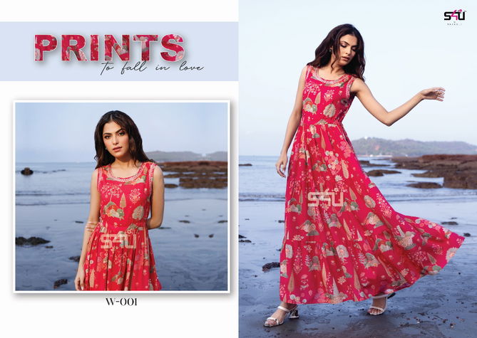 Weekend Passion By S4u Fancy Party Wear Long Kurtis Wholesale Market In Surat
